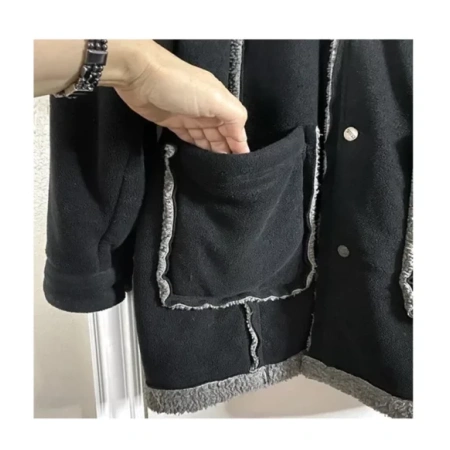 Pelle Pelle Marc Buchanan Black Wool Coat | Sherpa Coat view 4