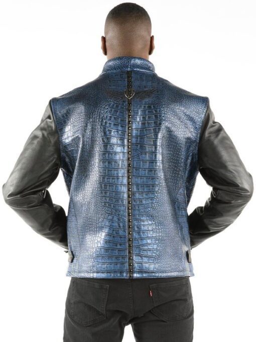 Pelle Pelle Blue China Collar Leather Jacket