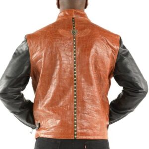 Pelle Pelle Leather Brown China Collar Jacket | Men Jacket view 2