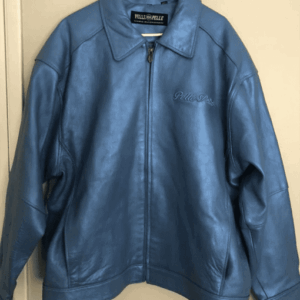 Pelle Pelle Blue Leather Metallic Puma Jacket | Men & Women view 2