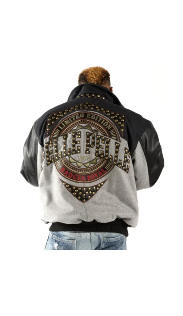 Pelle Pelle Badged Royal Wool Leather Jacket | Stud Jacket