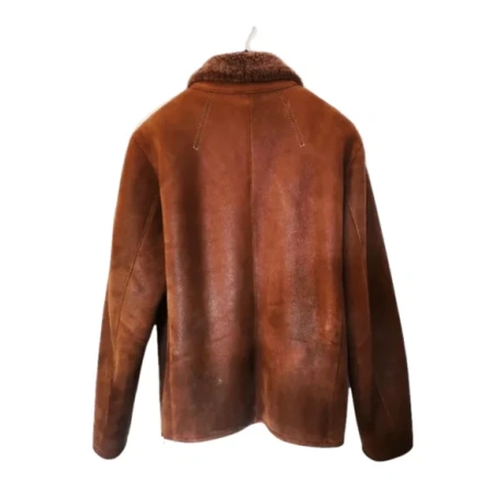 Pelle Pelle Brown Sherpa Leather Fur Coat