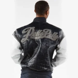 Pelle Pelle Encrusted Navy Blue Men Jacket | Leather Jacket view 2
