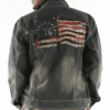 Pelle Pelle American Flag Denim Men Jacket | Grey Jacket view 2