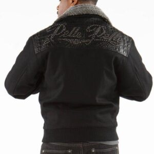 Pelle Pelle Stud Gator Black Fur Collar Jacket | Men Jacket