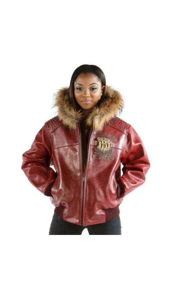 Pelle Pelle Women Legend Maroon Jacket | Fur Hood Jacket