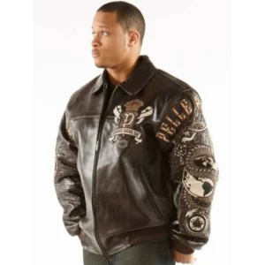Pelle Pelle Dark Brown Men Leather Jacket | Dragon Jacket view 1