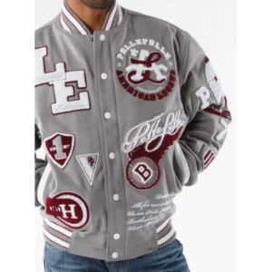 Pelle Pelle American Men Grey Varsity Jacket | Wool Jacket