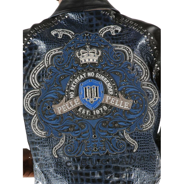 Pelle Pelle No Retreat No Supreme Men Jacket | Black Blue view 2