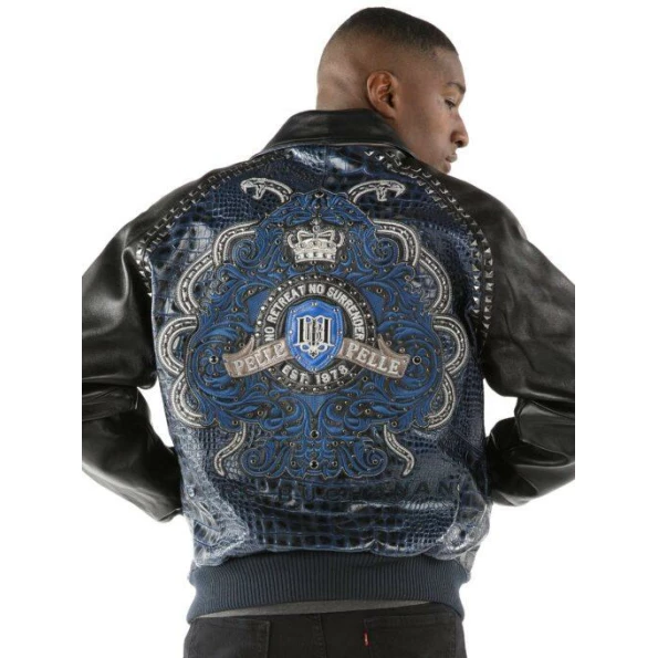 Pelle Pelle No Retreat No Supreme Men Jacket | Black Blue view 4