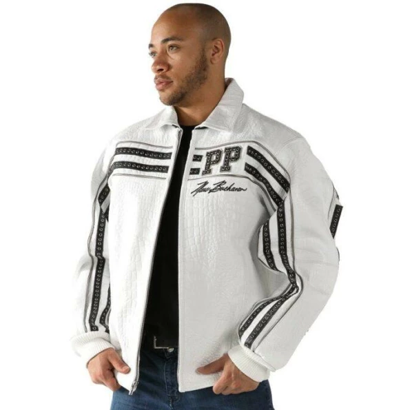 Pelle Pelle Men World Renown Leather Jacket | White Jacket view 1