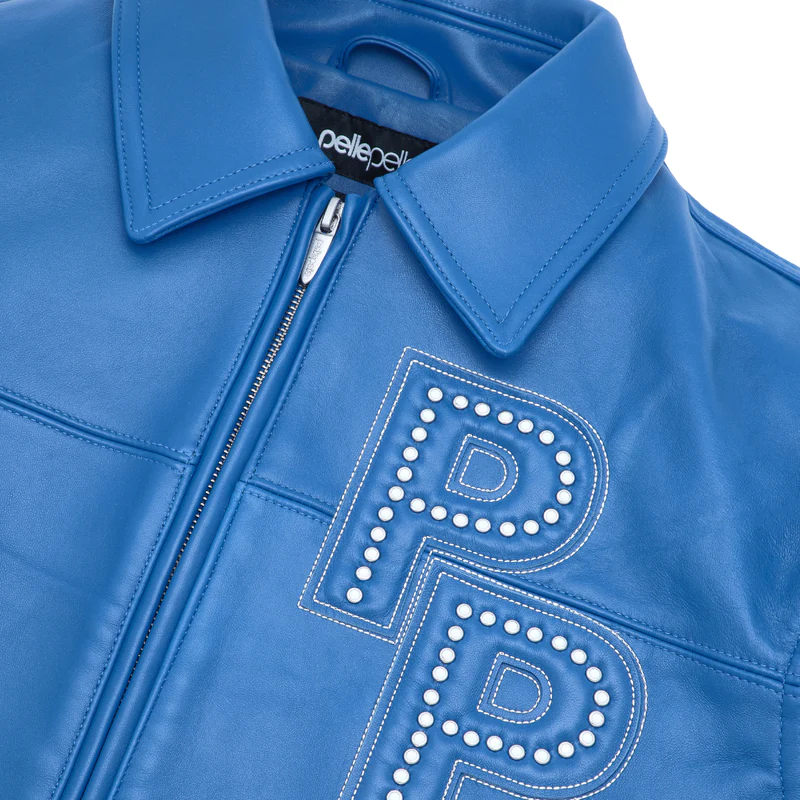 Pelle Pelle Blue Plush Leather Jacket | Men & Women view 4
