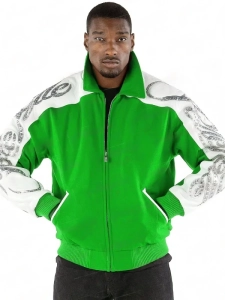 Pelle Pelle Green Scripted Wool Jacket | Men Jacket