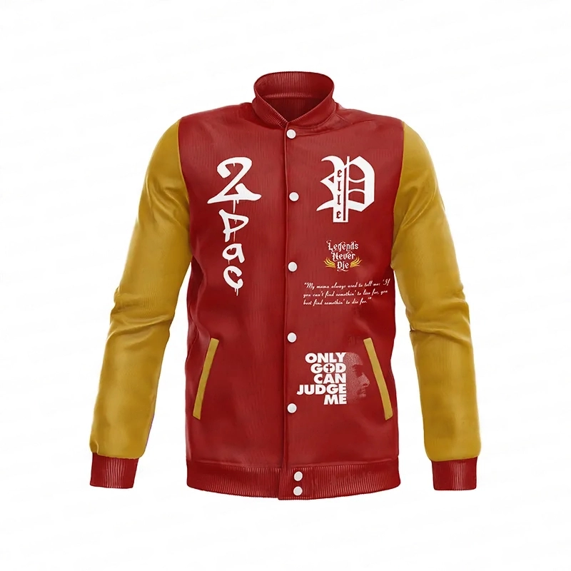 Pelle Pelle Legends Never Die Red Tupac Jacket | Wool Jacket