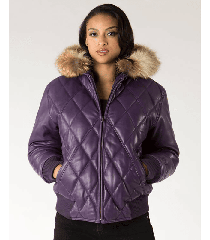 Pelle Pelle Quilted Purple Leather Jacket