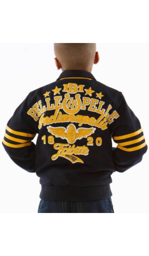 Pelle Pelle Indianapolis Kids Wool Jacket | Yellow Black