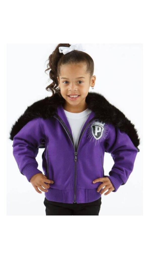 Pelle Pelle Purple Girl Fur Wool Jacket | Kids Jacket