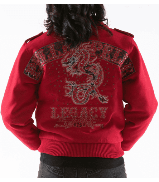 Pelle Pelle Dragon Red Women Wool Jacket