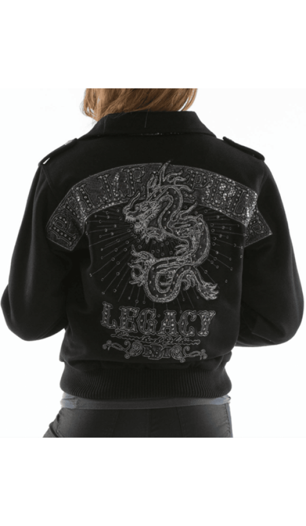 Pelle Pelle Dragon Black Women Jacket | Wool Jacket