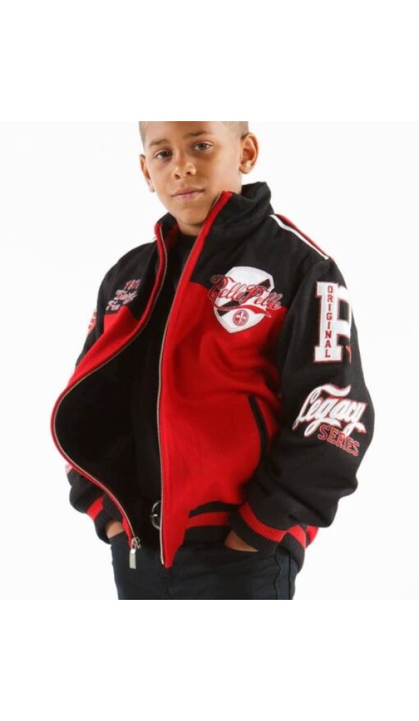 Pelle Pelle Legacy Series Kids Wool Jacket | Red Black