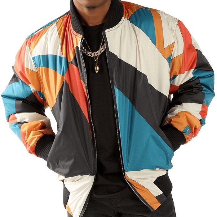 Pelle Pelle Blue Abstract Men Jacket | Bomber Jacket