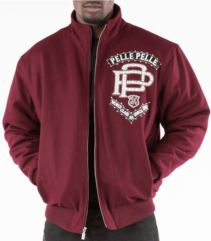 Pelle Pelle Maroon Elite Series Men Jacket | Wool Jacket view 2