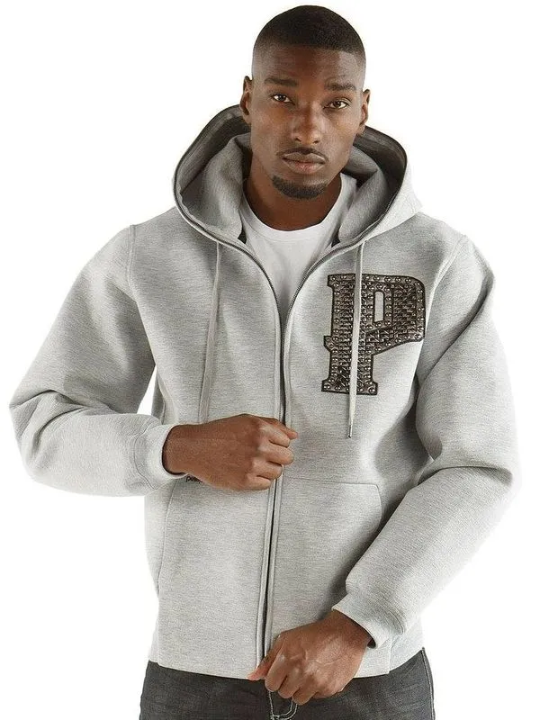 Pelle Pelle Men Grey Wool Hood Jacket | Zipper Jacket