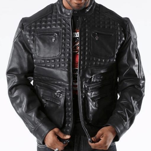 Pelle Pelle Men Black Burnish Mosaic Jacket | Leather Jacket