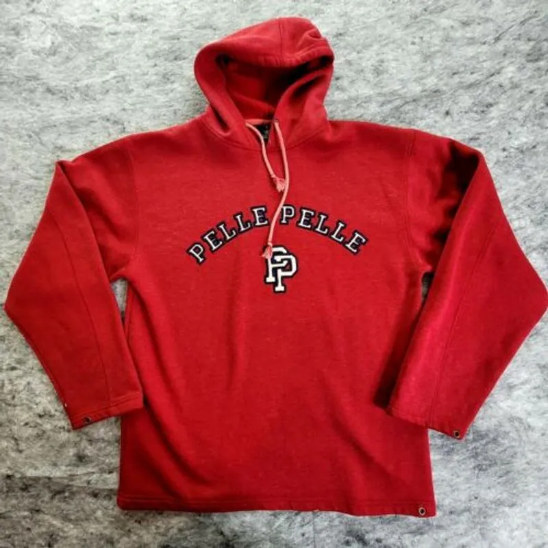 Pelle Pelle Red Pullover Wool Hoodie | Men & Women