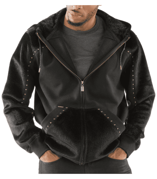 Pelle Pelle Black Ornate Wool Stud Jacket