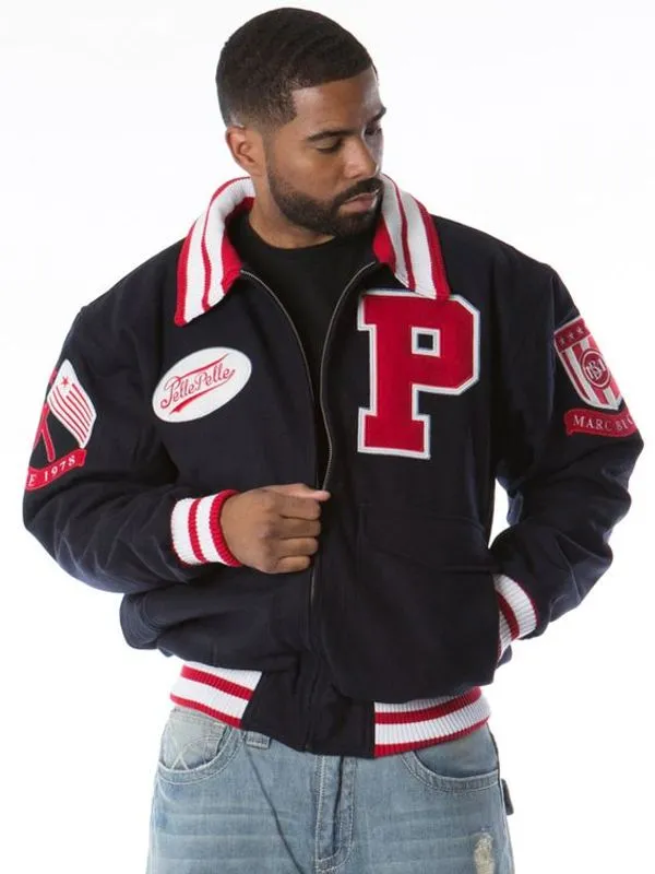 Pelle Pelle Men MB Letterman Wool Jacket | Varsity Jacket view 1