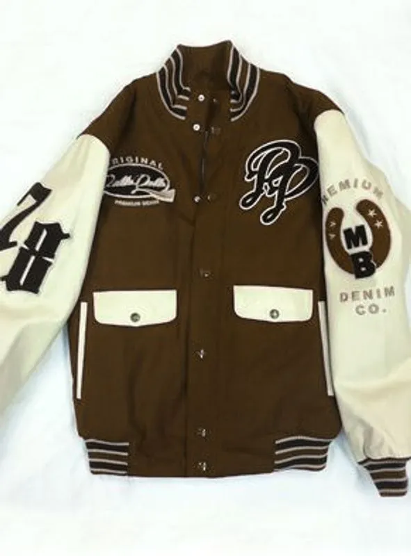 Pelle Pelle Denim Co. Brown Varsity Jacket | Wool Jacket