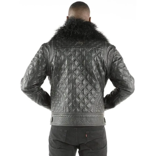 Pelle Pelle Men Fur Quilted Leather Jacket | Black Jacket