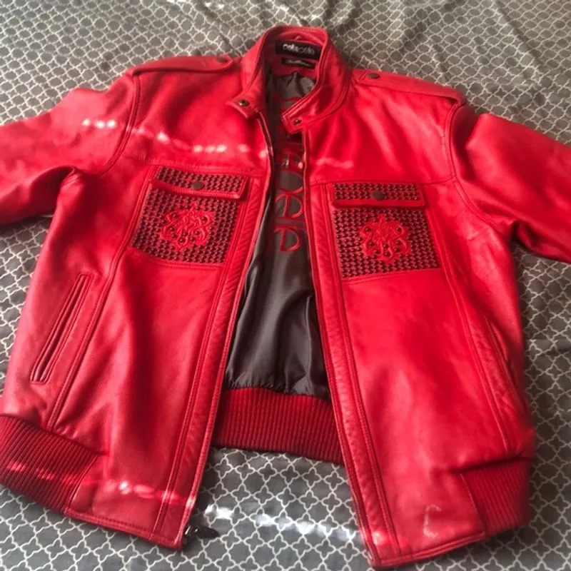 Pelle Pelle Red Studded MB Leather Jacket | Men & Women