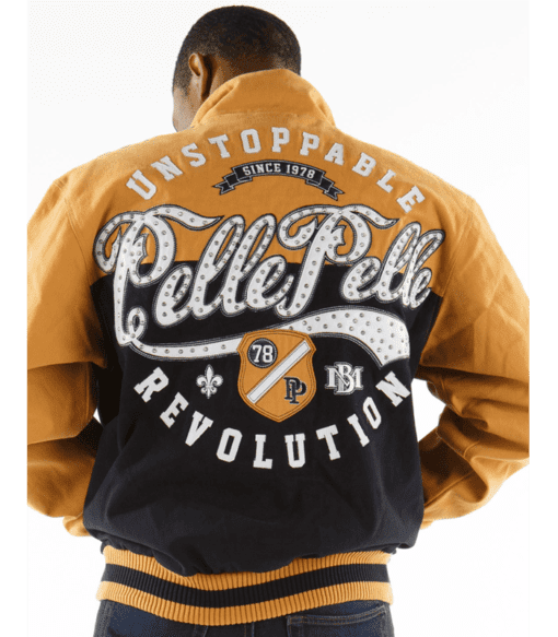 Pelle Pelle Yellow Revolution Varsity Jacket | Men Jacket view 2