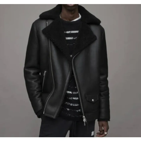 Pelle Pelle Black Shearling Leather Jacket