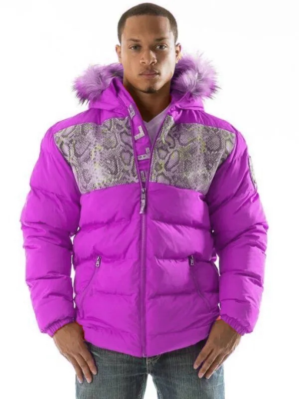 Pelle Pelle Pink Snakeskin Puffer Jacket | Men Jacket