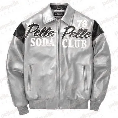 Pelle Pelle Soda Club Silver Leather Jacket | Men & Women