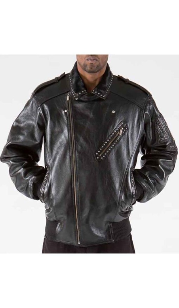 Pelle Pelle Biker Studded Men Leather Jacket | Black Jacket