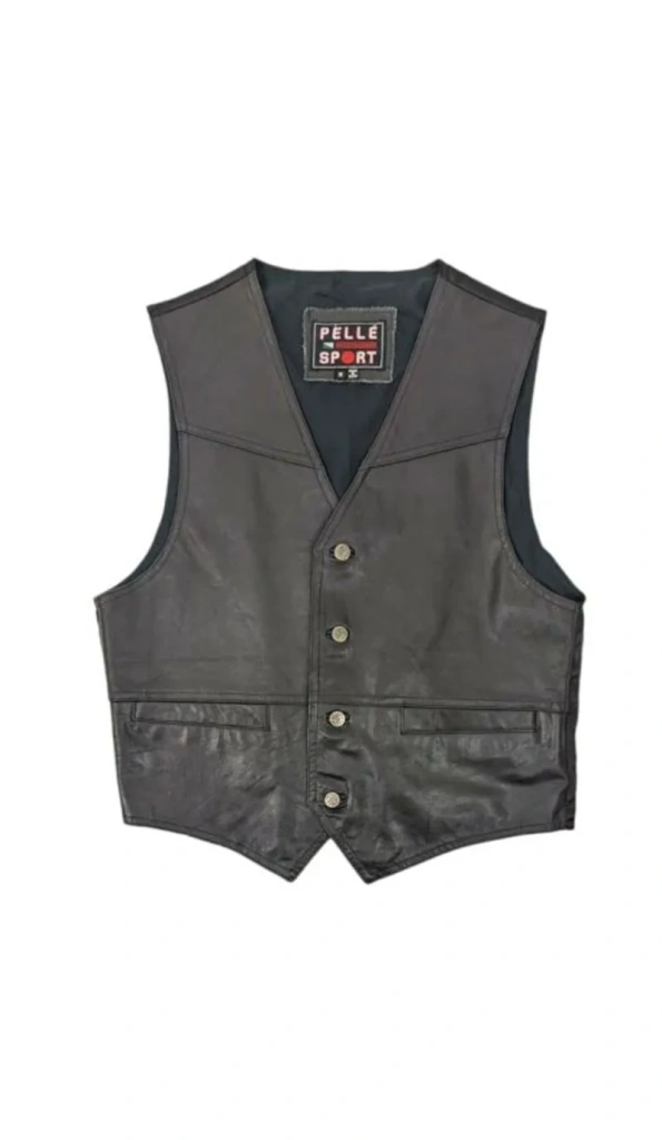 Pelle Pelle Motorcycle Leather Sport Vest | Black Vest