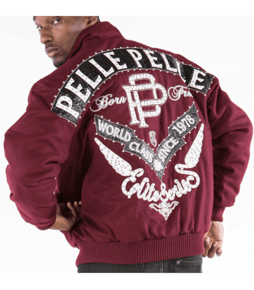 Pelle Pelle Maroon Elite Series Men Jacket | Wool Jacket view 1