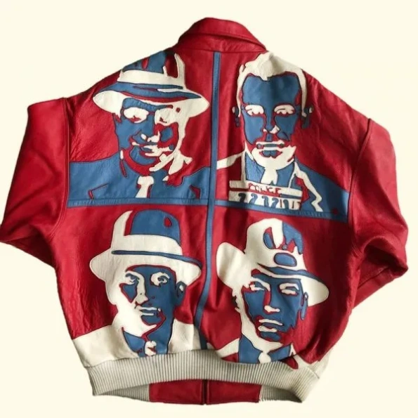 Pelle Pelle Red White Men Printed Jacket | Leather Jacket view 2