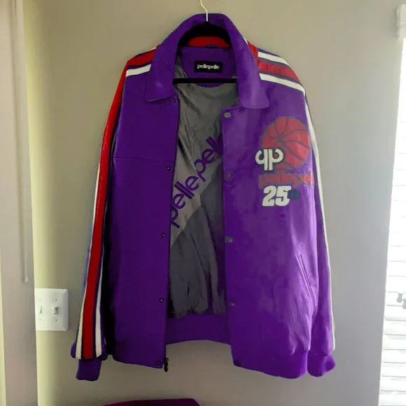 Pelle Pelle Basketball Purple Leather Jacket | Men & Women view 2
