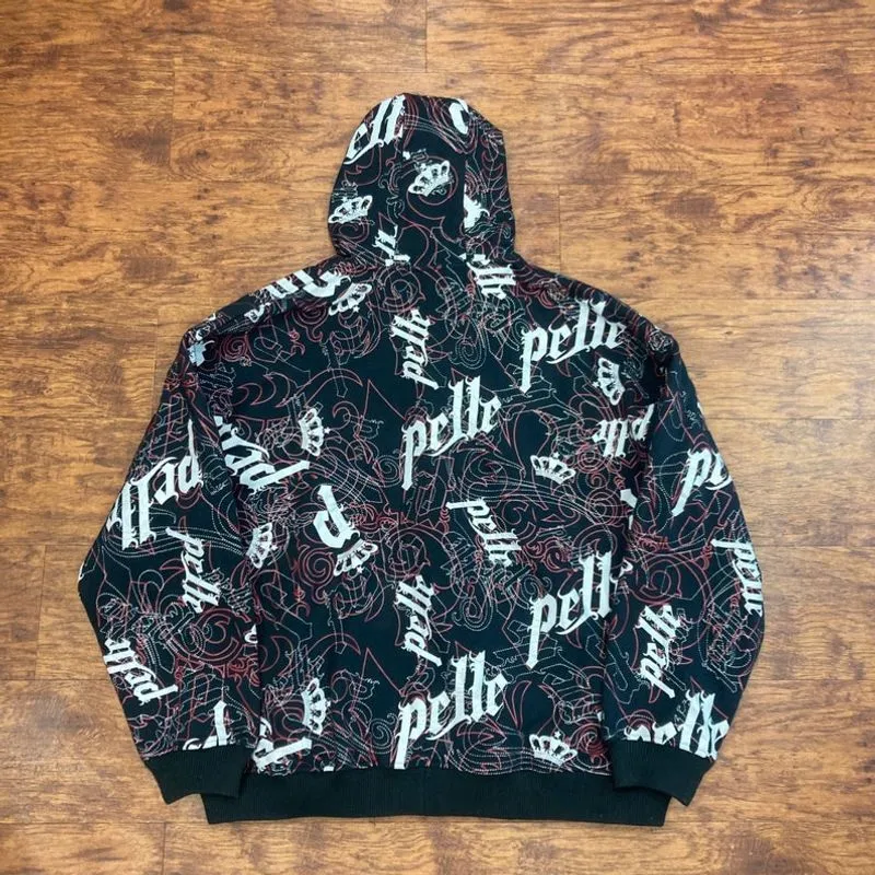 Pelle Pelle Stylish Black Wool Hood Jacket | Men & Women view 2