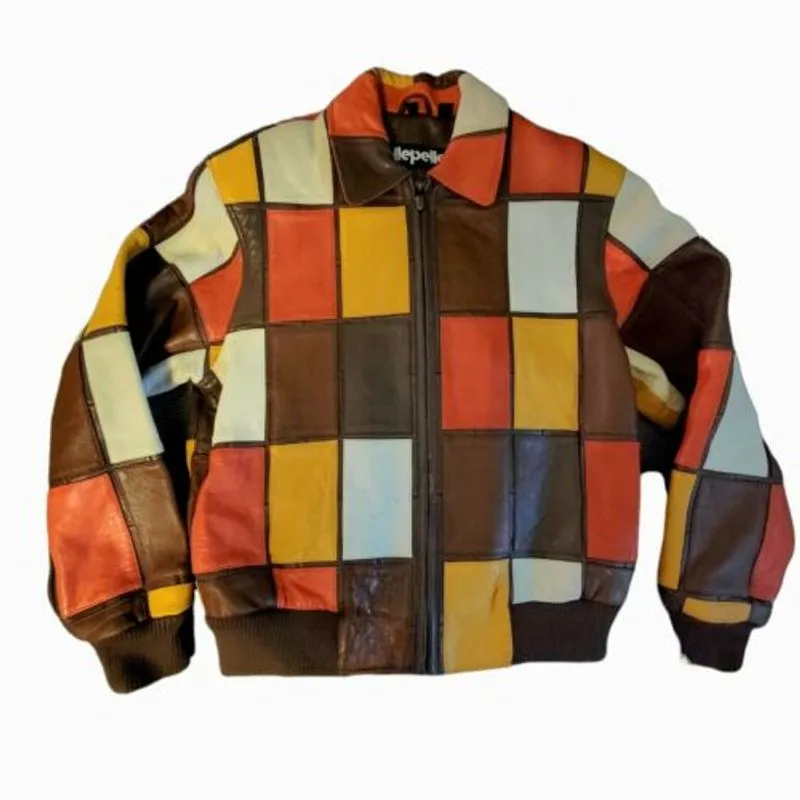 Pelle Pelle Multicolor Boxes Leather Jacket | Men & Women view 1