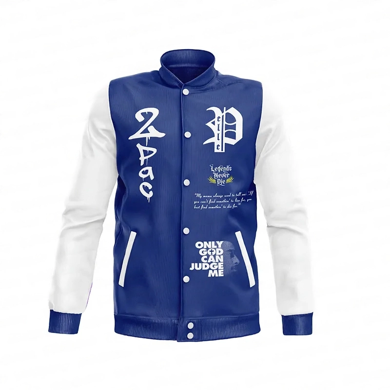 Pelle Pelle Tupac Legend Never Die Wool Jacket | Blue Jacket view 1