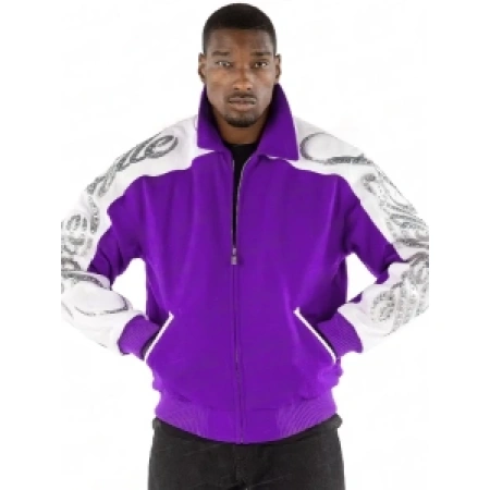 Pelle Pelle Scripted Purple Wool Jacket | Men Jacket