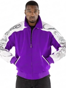 Pelle Pelle Scripted Purple Wool Jacket | Men Jacket