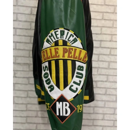 Pelle Pelle American Soda Club Varsity Jacket | Black Green view 3