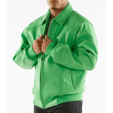 Pelle Pelle Basic Green Plush Jacket | Pelle Pelle Store, PellePelle, Pelle Pelle Leather Jacket, Pelle Pelle Jacket,Leather Jacket, Green Jacket, Green Leather Jacket, Green Plush Jacket, Pelle Pelle Green Plush Jacket